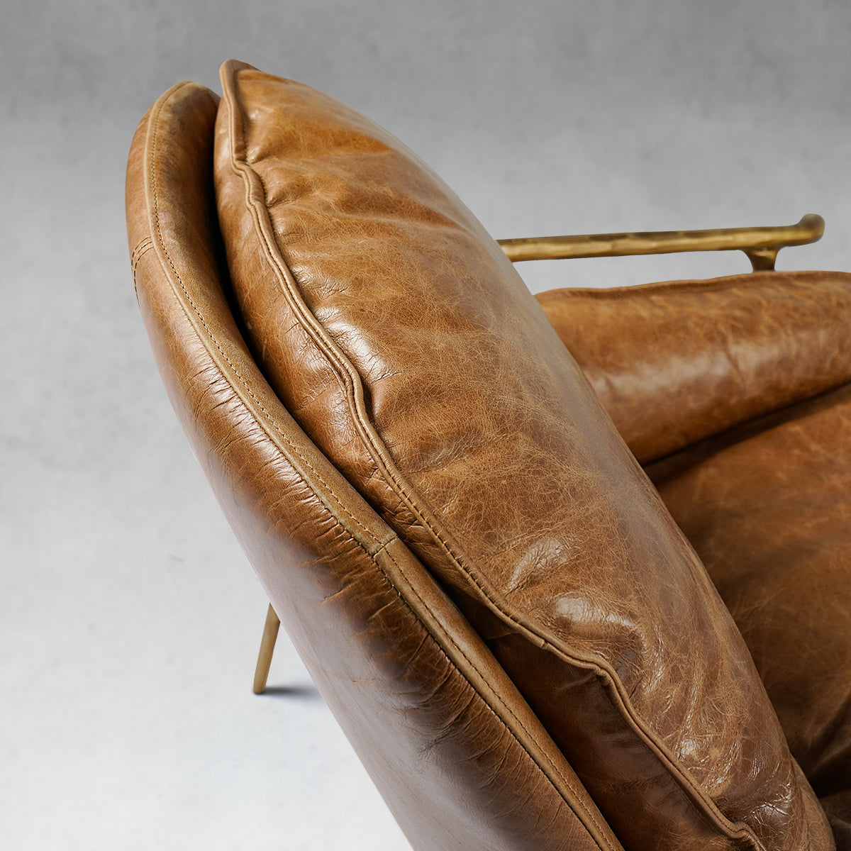 Aurelia Forge Brown Leather Accent Chairs