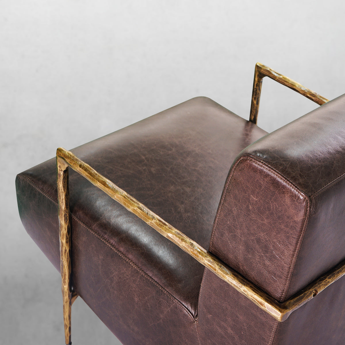 Aurelia Forge Genuine Brown Leather Accent Chair