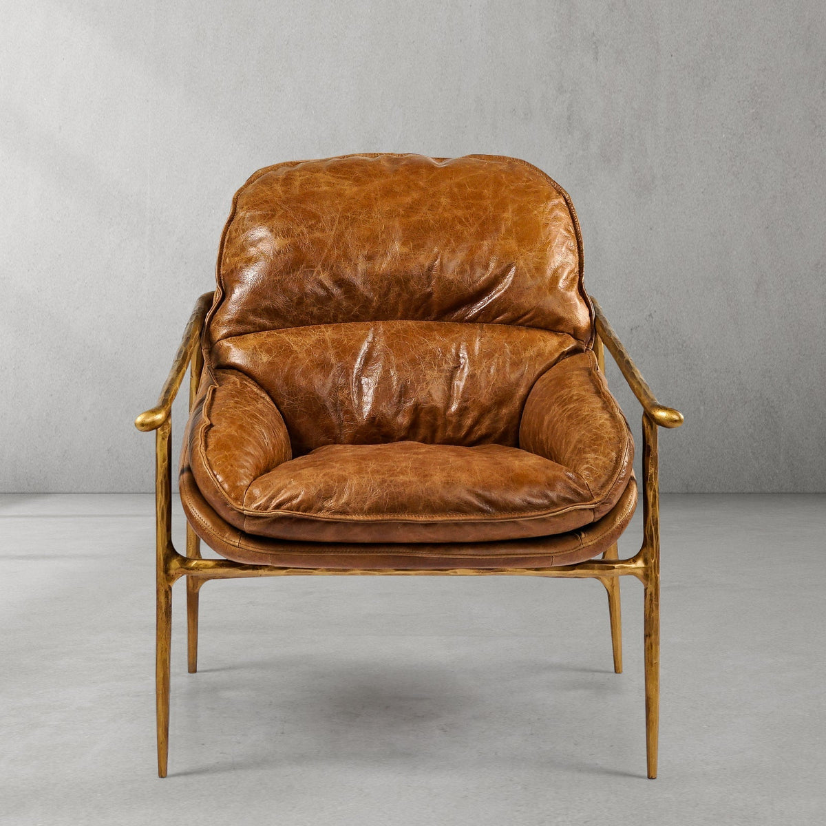 Aurelia Forge Brown Leather Accent Chairs
