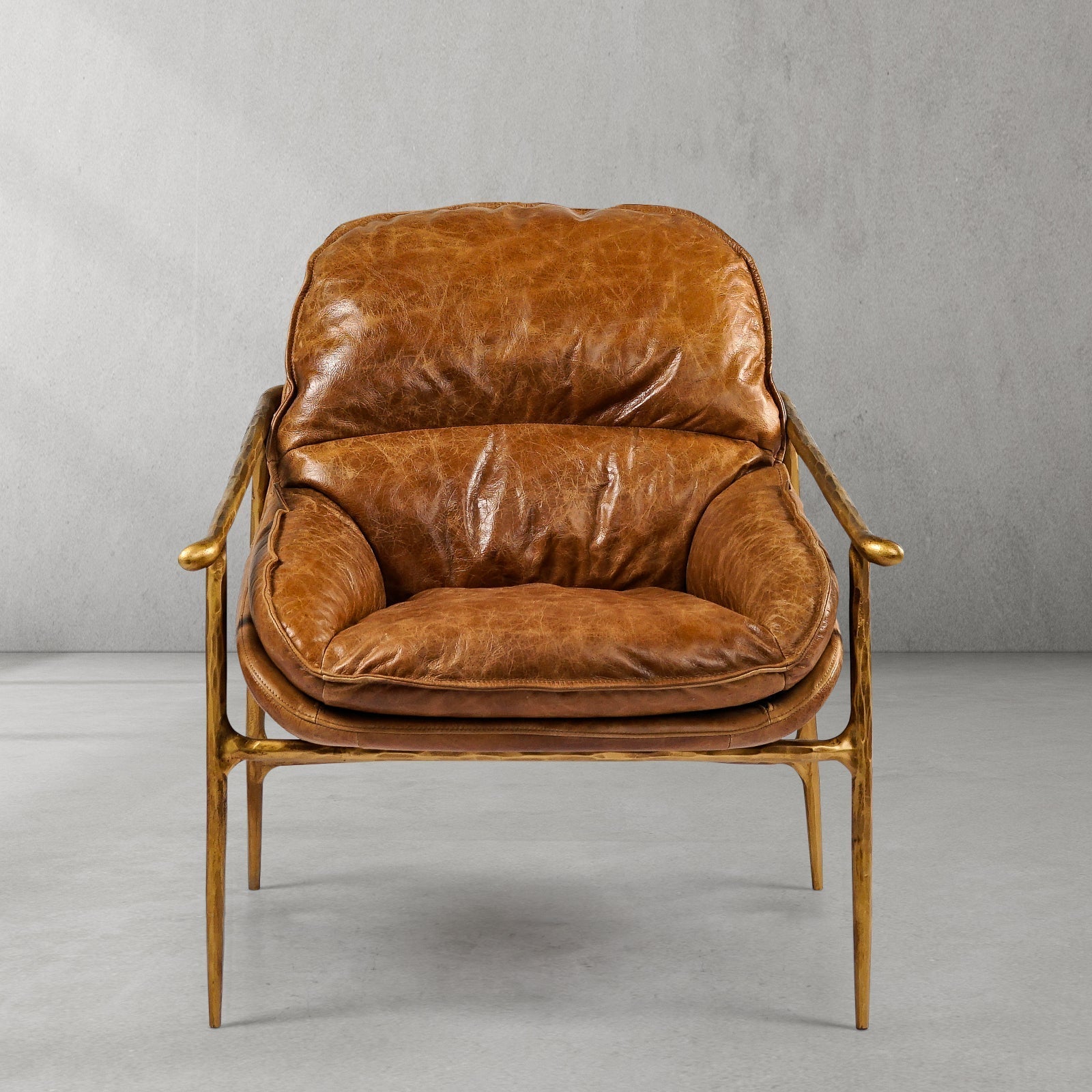 Aurelia Forge Brown Leather Accent Chairs