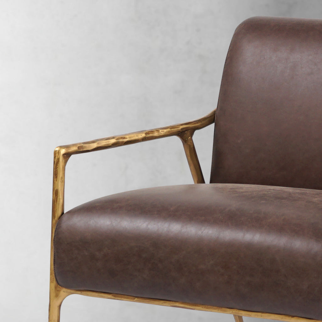 Aurelia Forge Brown Leather Accent Chair
