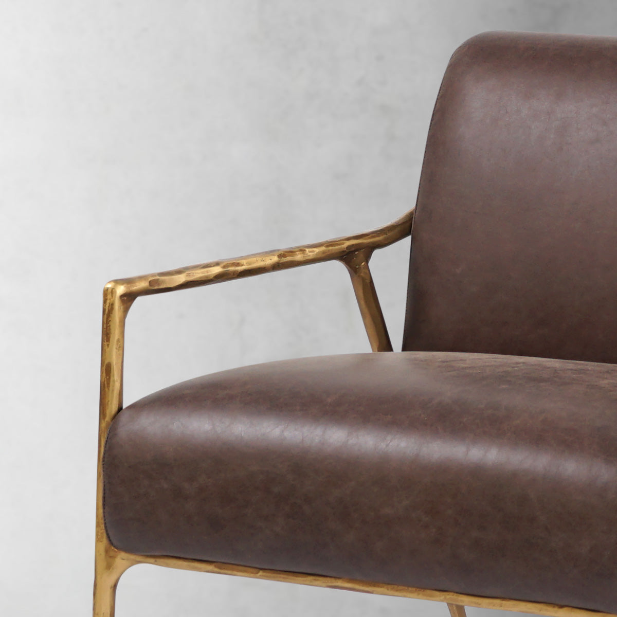 Aurelia Forge Brown Leather Accent Chair