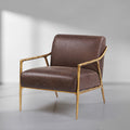 Aurelia Forge Brown Leather Accent Chair