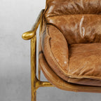 Aurelia Forge Brown Leather Accent Chairs