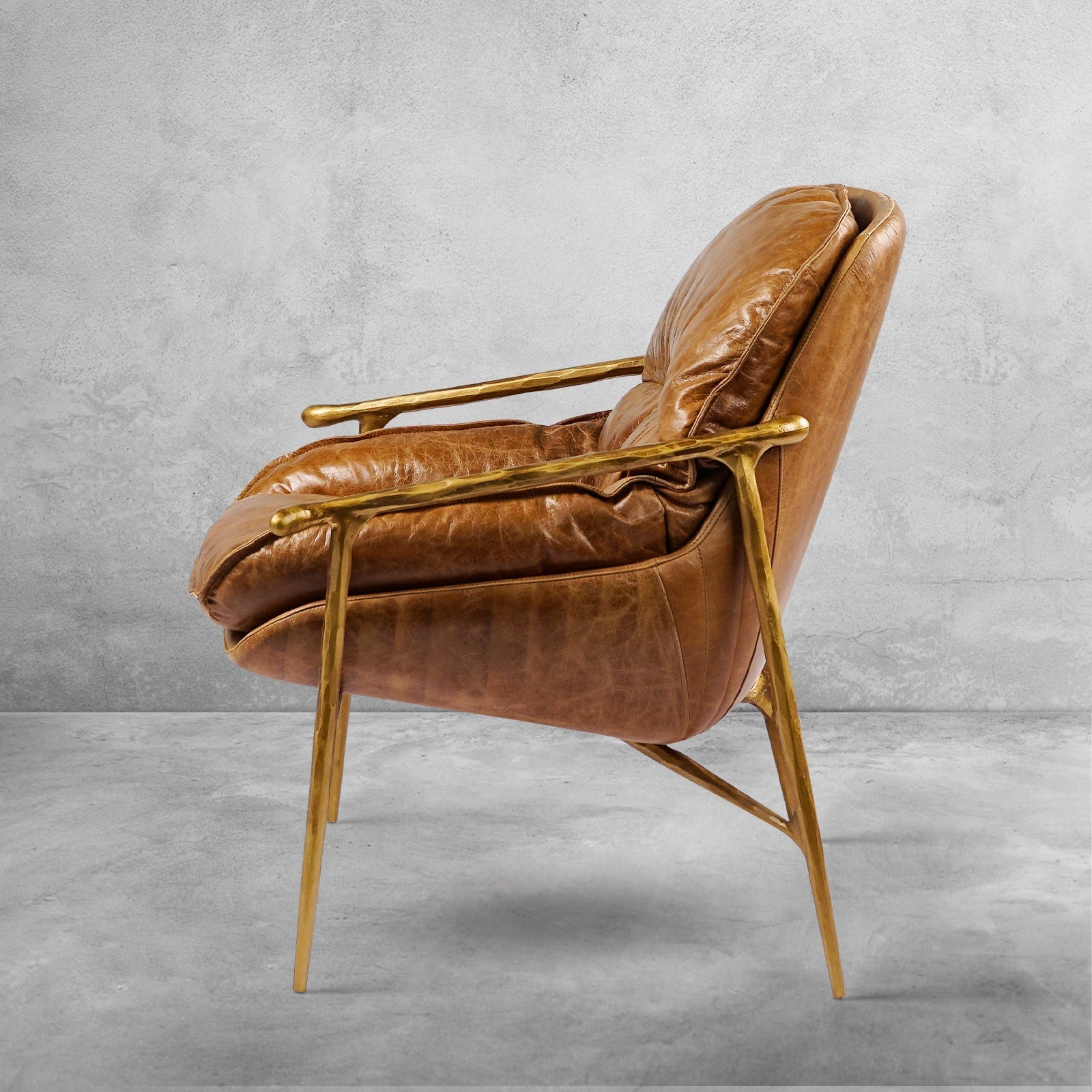 Aurelia Forge Brown Leather Accent Chairs