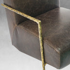 Aurelia Forge Genuine Brown Leather Accent Chair