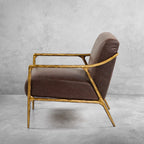 Aurelia Forge Brown Leather Accent Chair