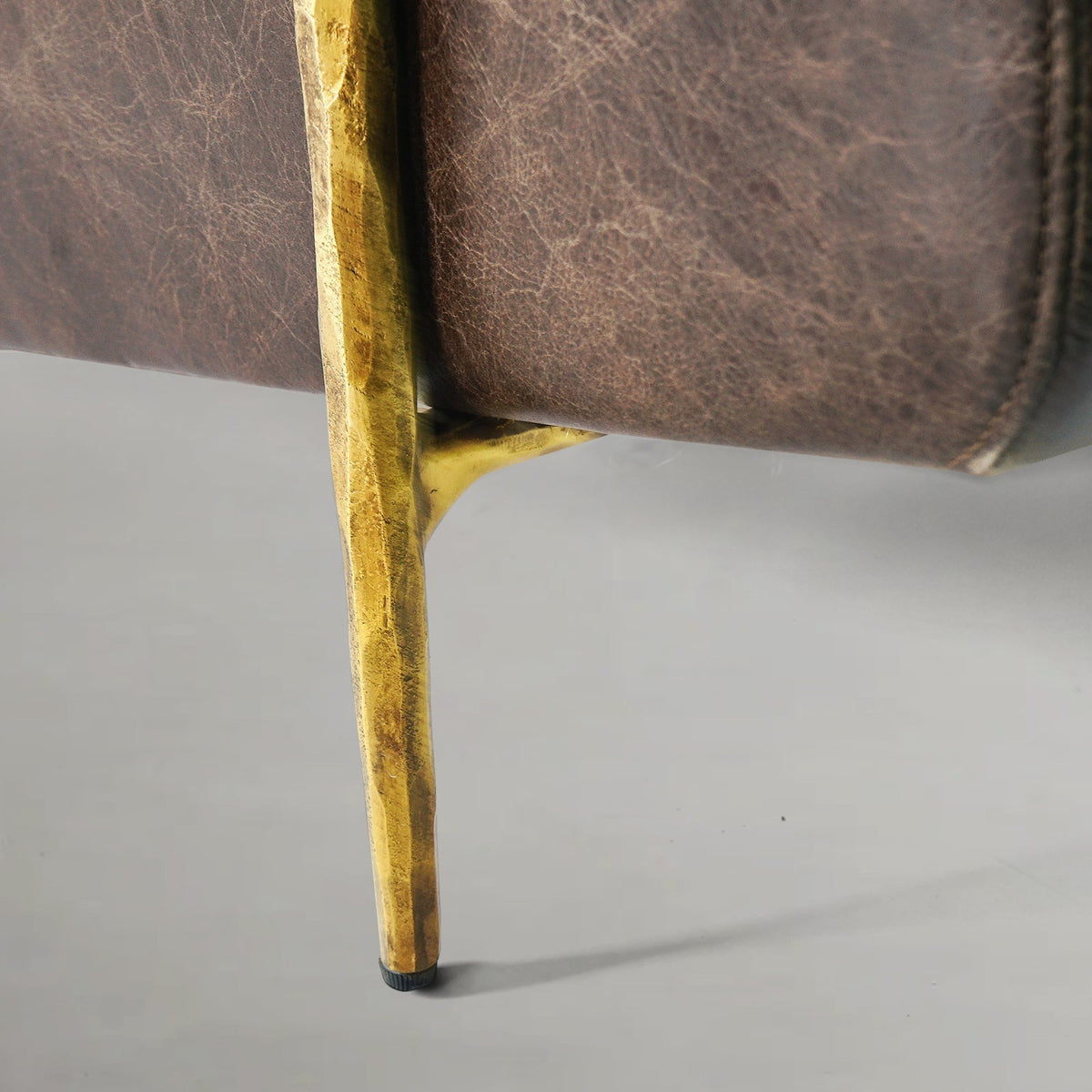 Aurelia Forge Genuine Brown Leather Accent Chair