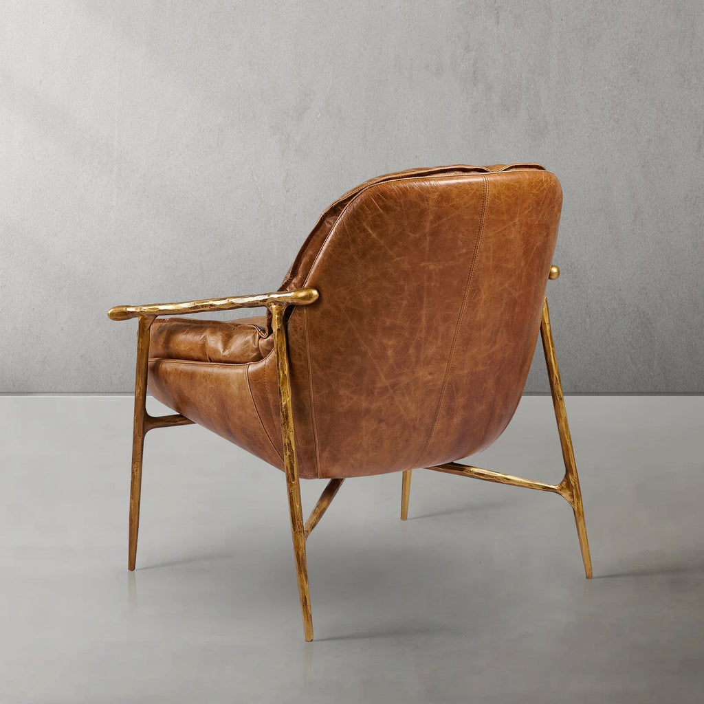 Aurelia Forge Brown Leather Accent Chairs