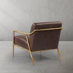Aurelia Forge Brown Leather Accent Chair