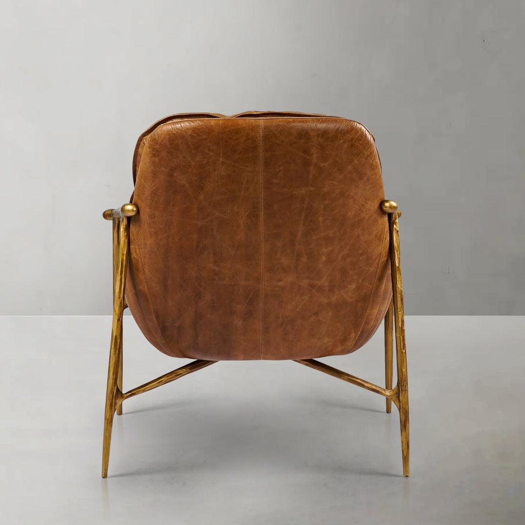 Aurelia Forge Brown Leather Accent Chairs
