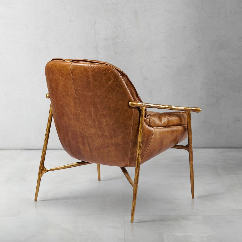 Aurelia Forge Brown Leather Accent Chairs