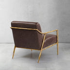 Aurelia Forge Brown Leather Accent Chair