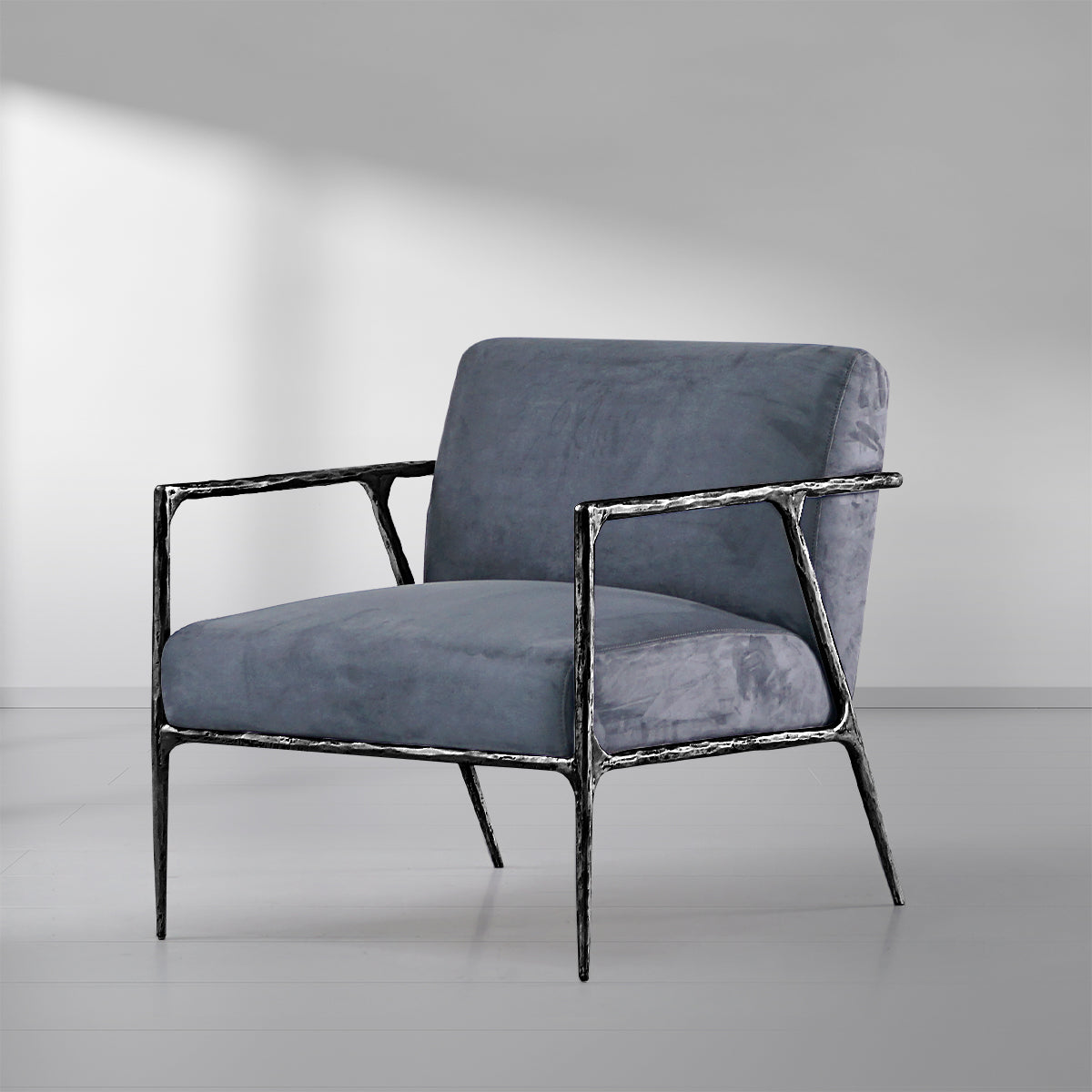 Aurelia Forge Retro Silver Iron Frame  Armchair