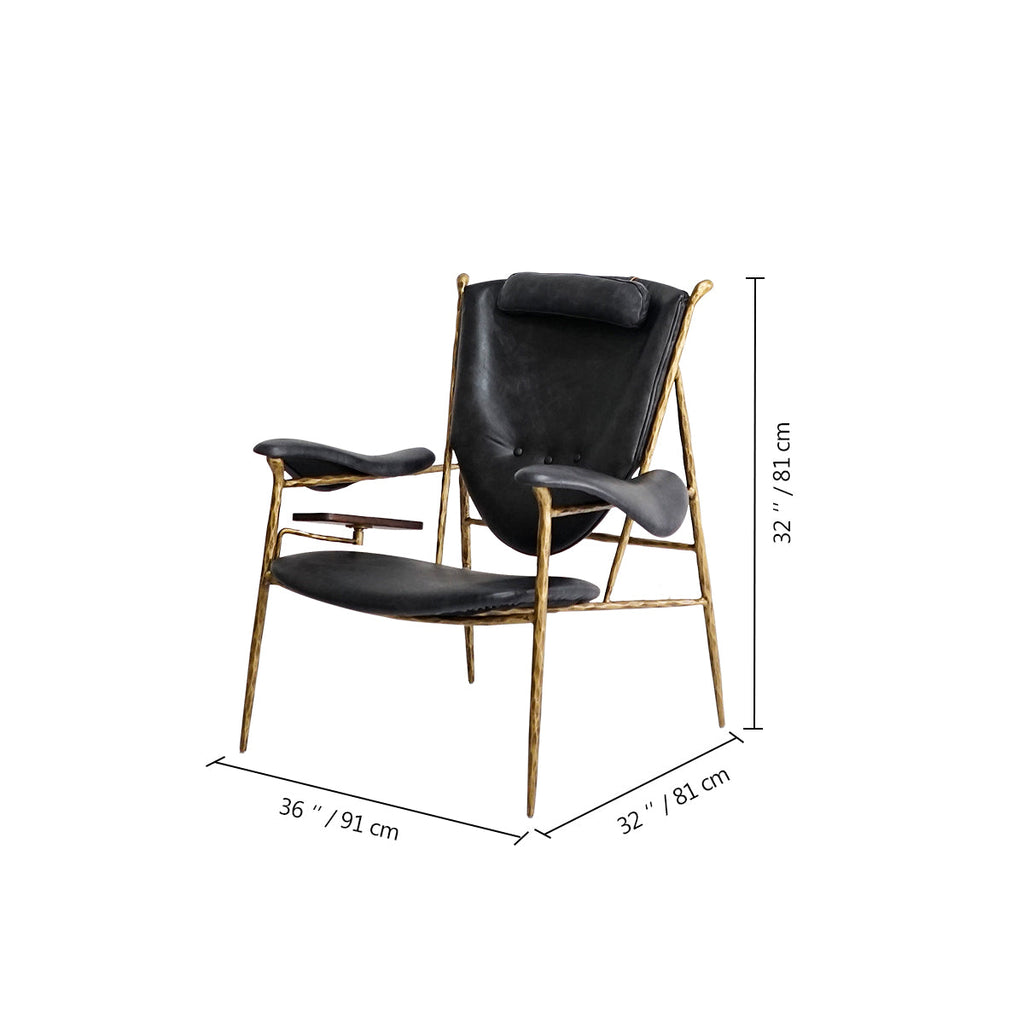 Aurelia Forge Wooden Plate Leather Armchair