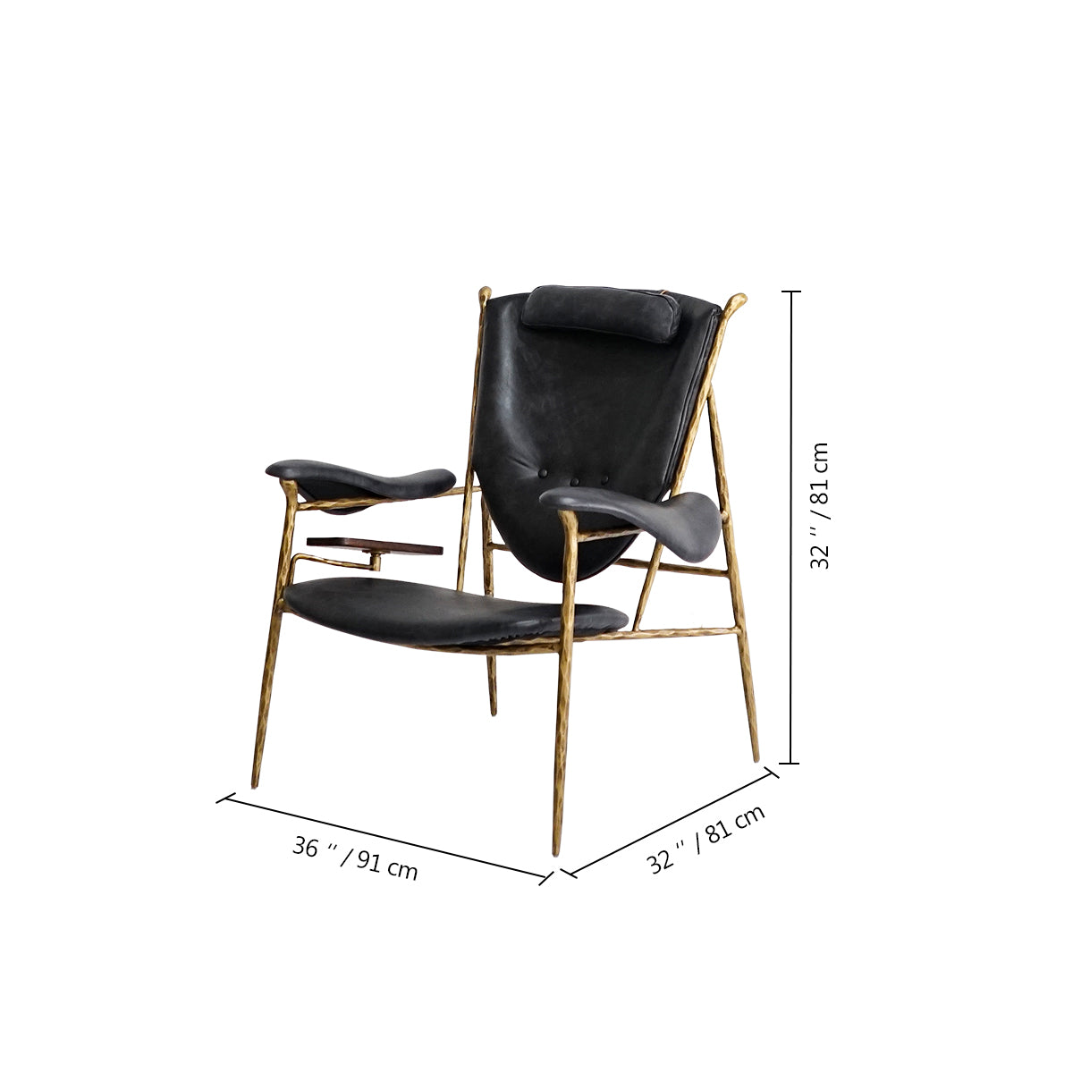 Aurelia Forge Wooden Plate Leather Armchair
