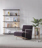 Aurelia Forge Genuine Brown Leather Accent Chair