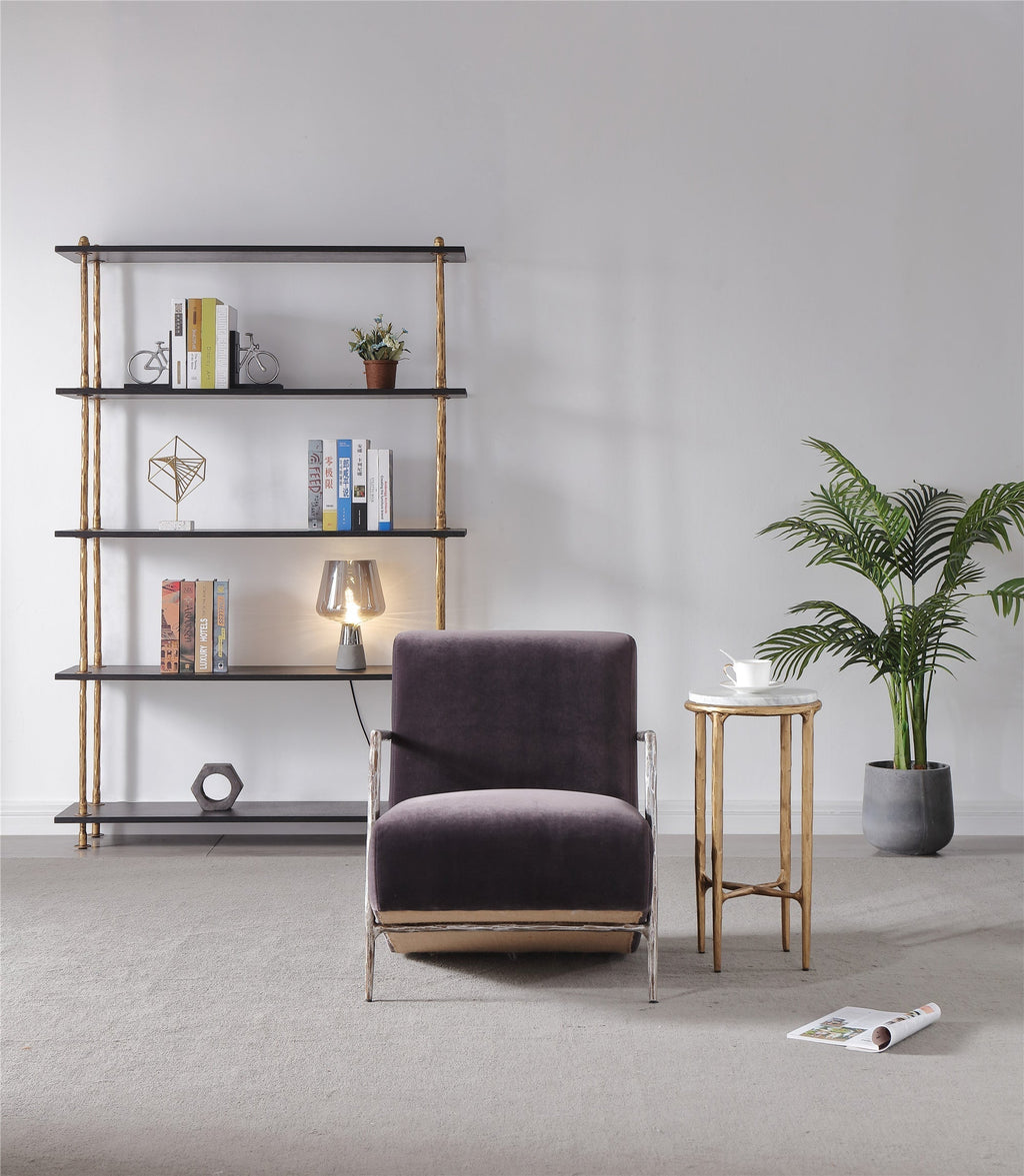 Aurelia Forge Genuine Brown Leather Accent Chair