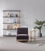 Aurelia Forge Genuine Brown Leather Accent Chair