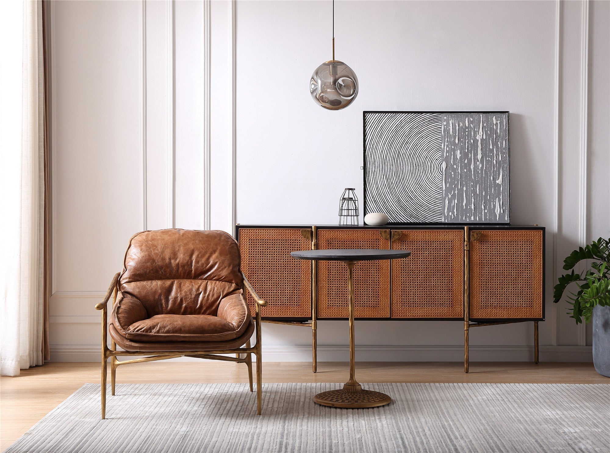 Aurelia Forge Brown Leather Accent Chairs