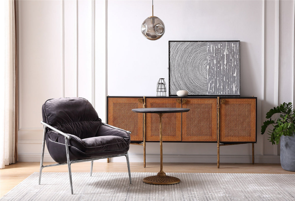 Aurelia Forge Brown Leather Accent Chairs