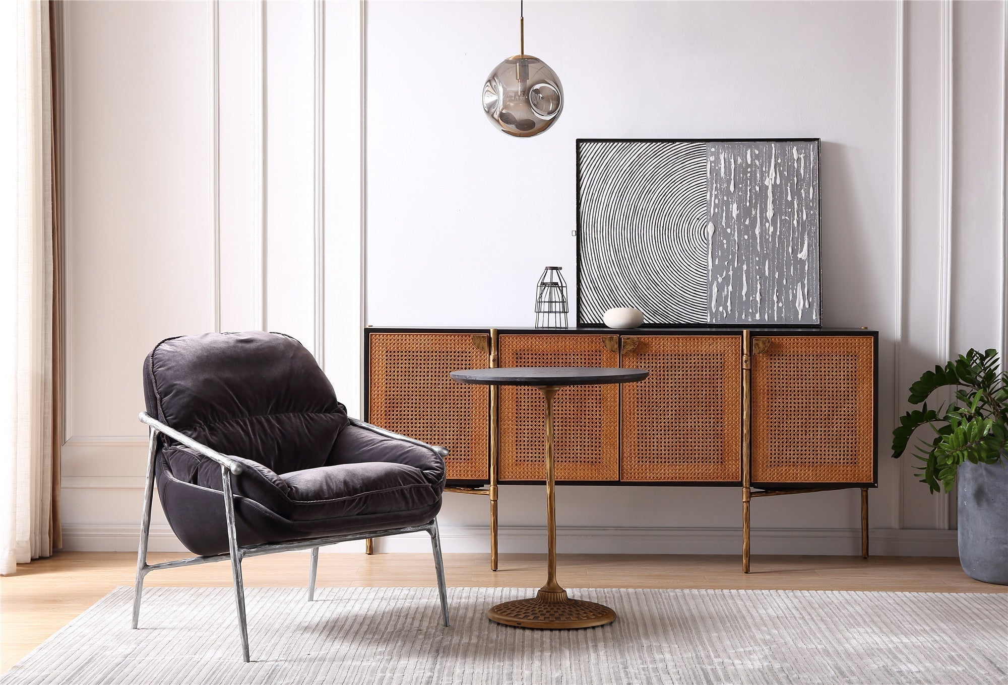 Aurelia Forge Brown Leather Accent Chairs