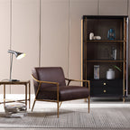 Aurelia Forge Brown Leather Accent Chair