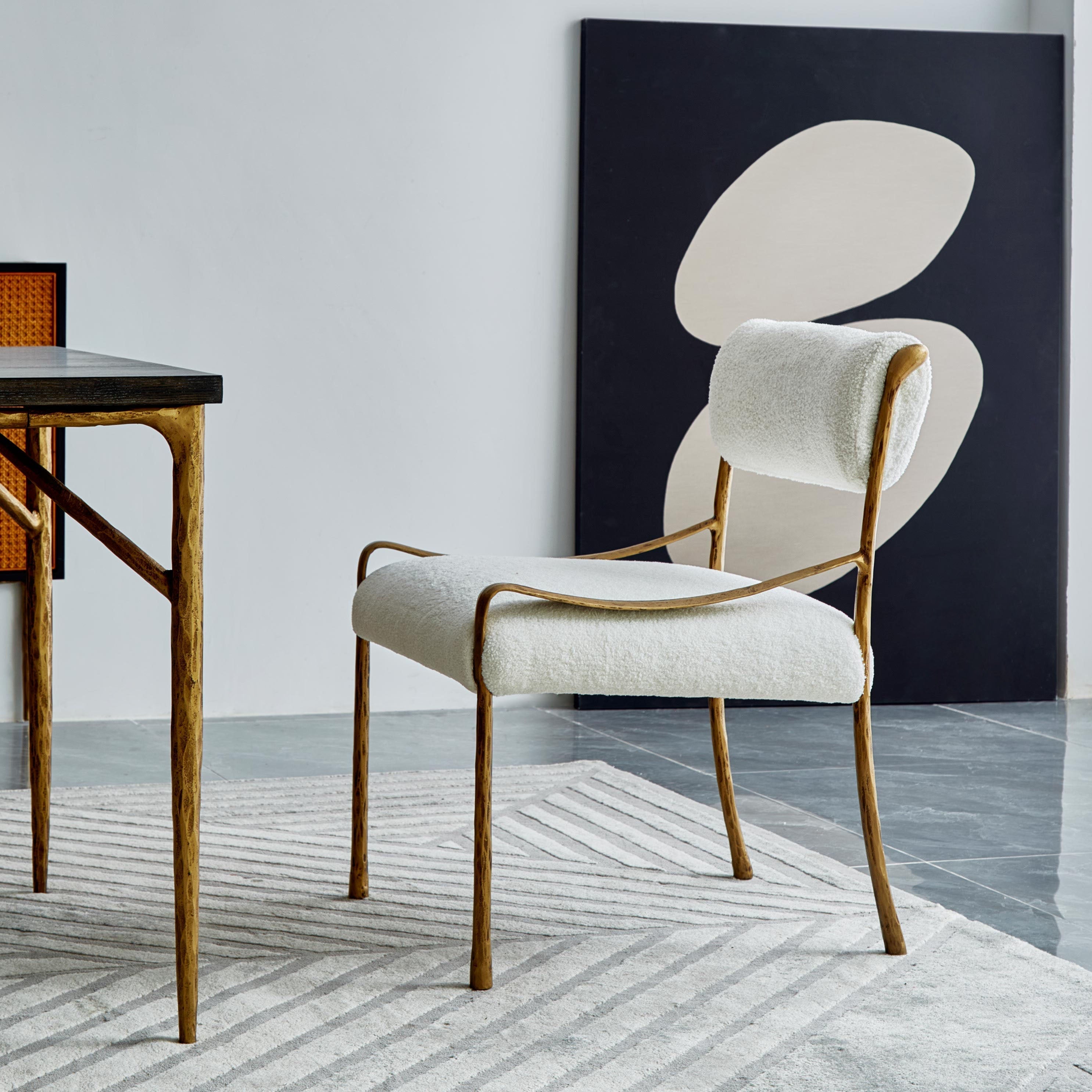 Aurelia Forge Retro Copper Iron Frame Armless Dining Chair