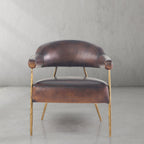 Aurelia Forge Brown Leather Lounge Armchair