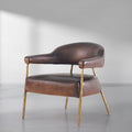 Aurelia Forge Brown Leather Lounge Armchair