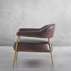 Aurelia Forge Brown Leather Lounge Armchair