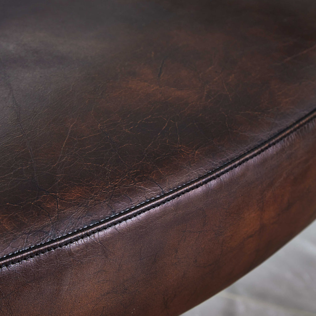 Aurelia Forge Brown Leather Lounge Armchair