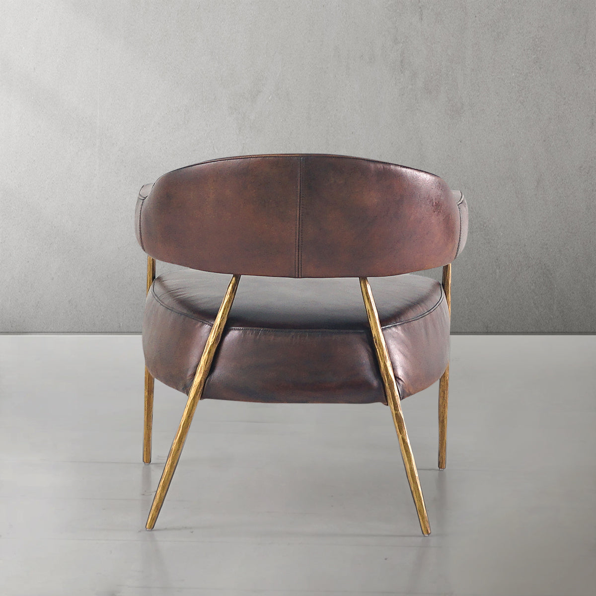 Aurelia Forge Brown Leather Lounge Armchair