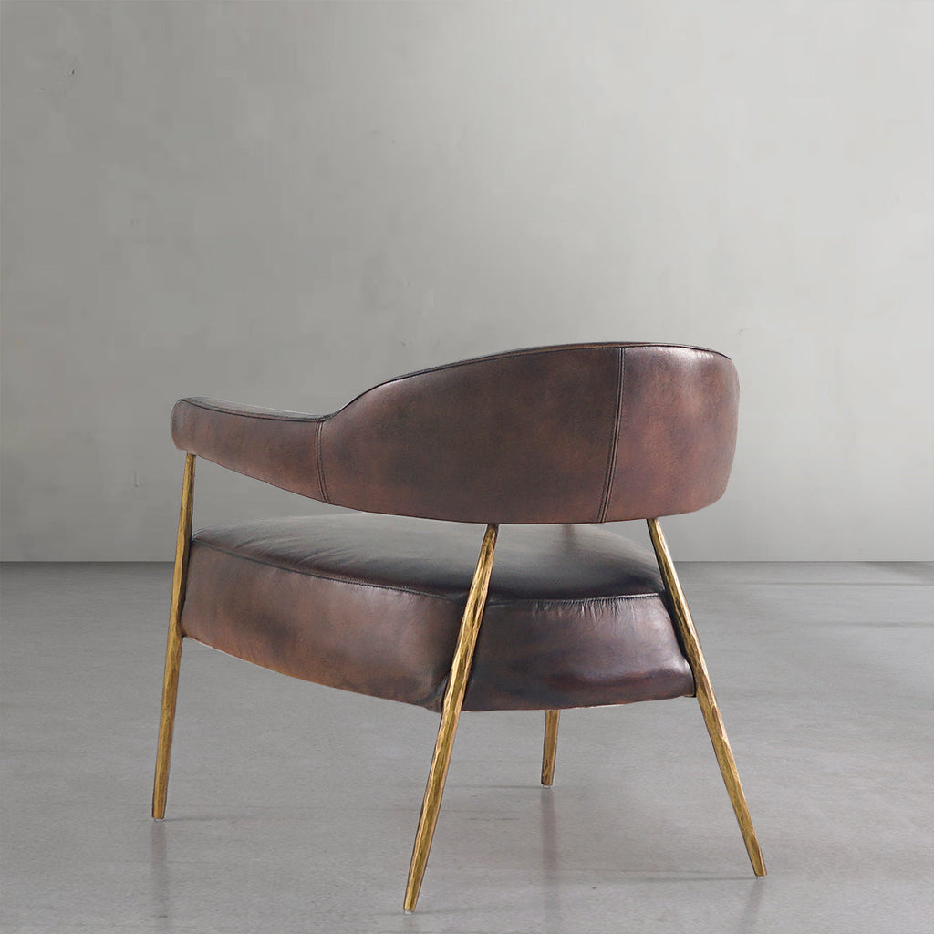 Aurelia Forge Brown Leather Lounge Armchair