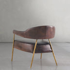 Aurelia Forge Brown Leather Lounge Armchair