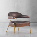 Aurelia Forge Brown Leather Lounge Armchair