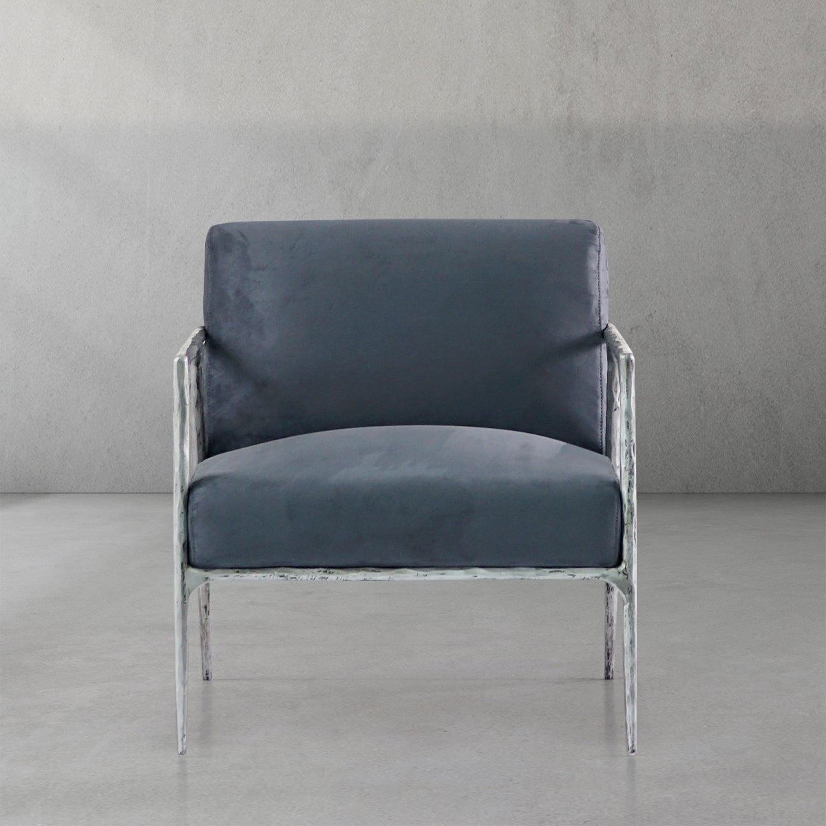 Aurelia Forge Retro Silver Iron Frame  Armchair