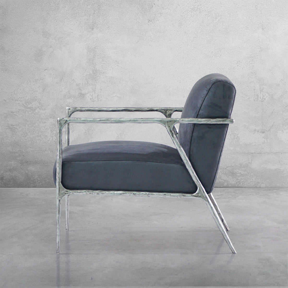 Aurelia Forge Retro Silver Iron Frame  Armchair