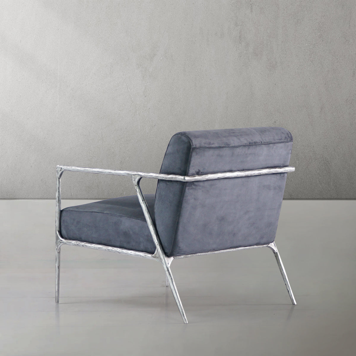 Aurelia Forge Retro Silver Iron Frame  Armchair
