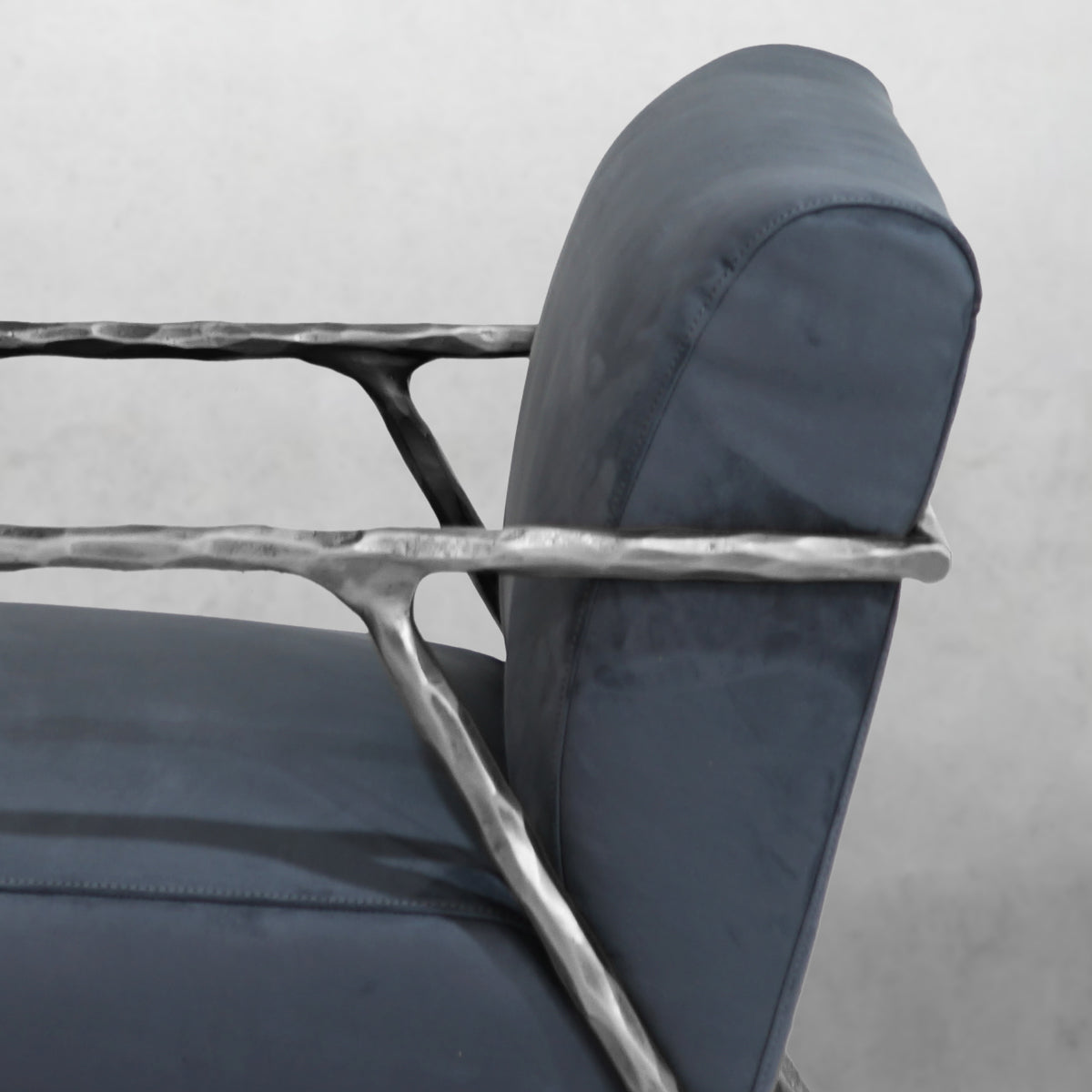 Aurelia Forge Retro Silver Iron Frame  Armchair
