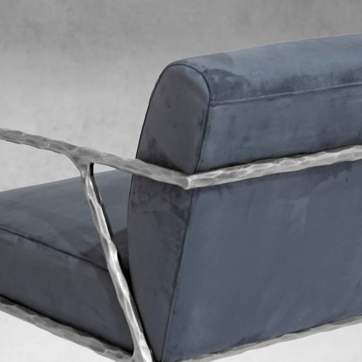 Aurelia Forge Retro Silver Iron Frame  Armchair