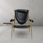 Aurelia Forge Wooden Plate Leather Armchair