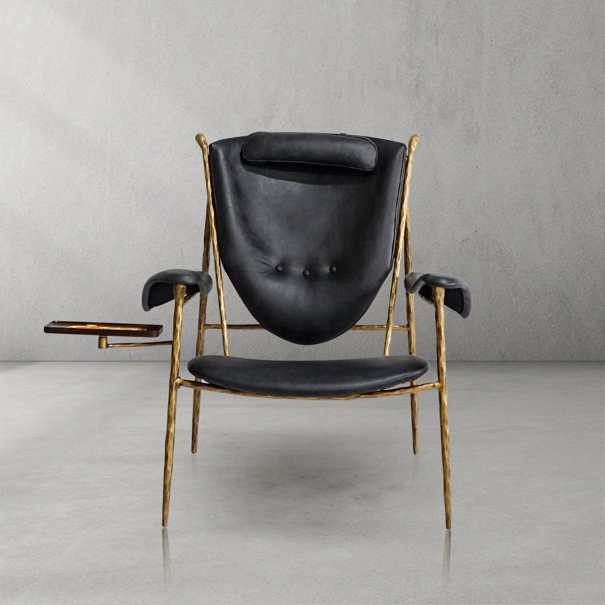 Aurelia Forge Wooden Plate Leather Armchair