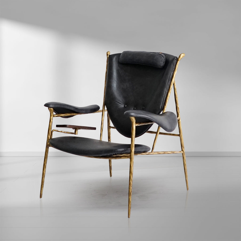 Aurelia Forge Wooden Plate Leather Armchair