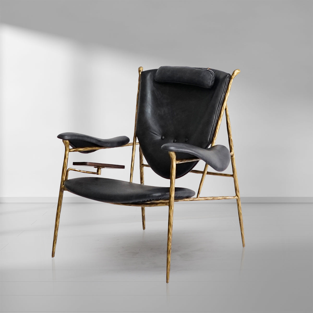 Aurelia Forge Wooden Plate Leather Armchair