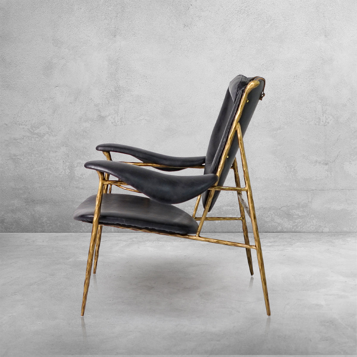 Aurelia Forge Wooden Plate Leather Armchair