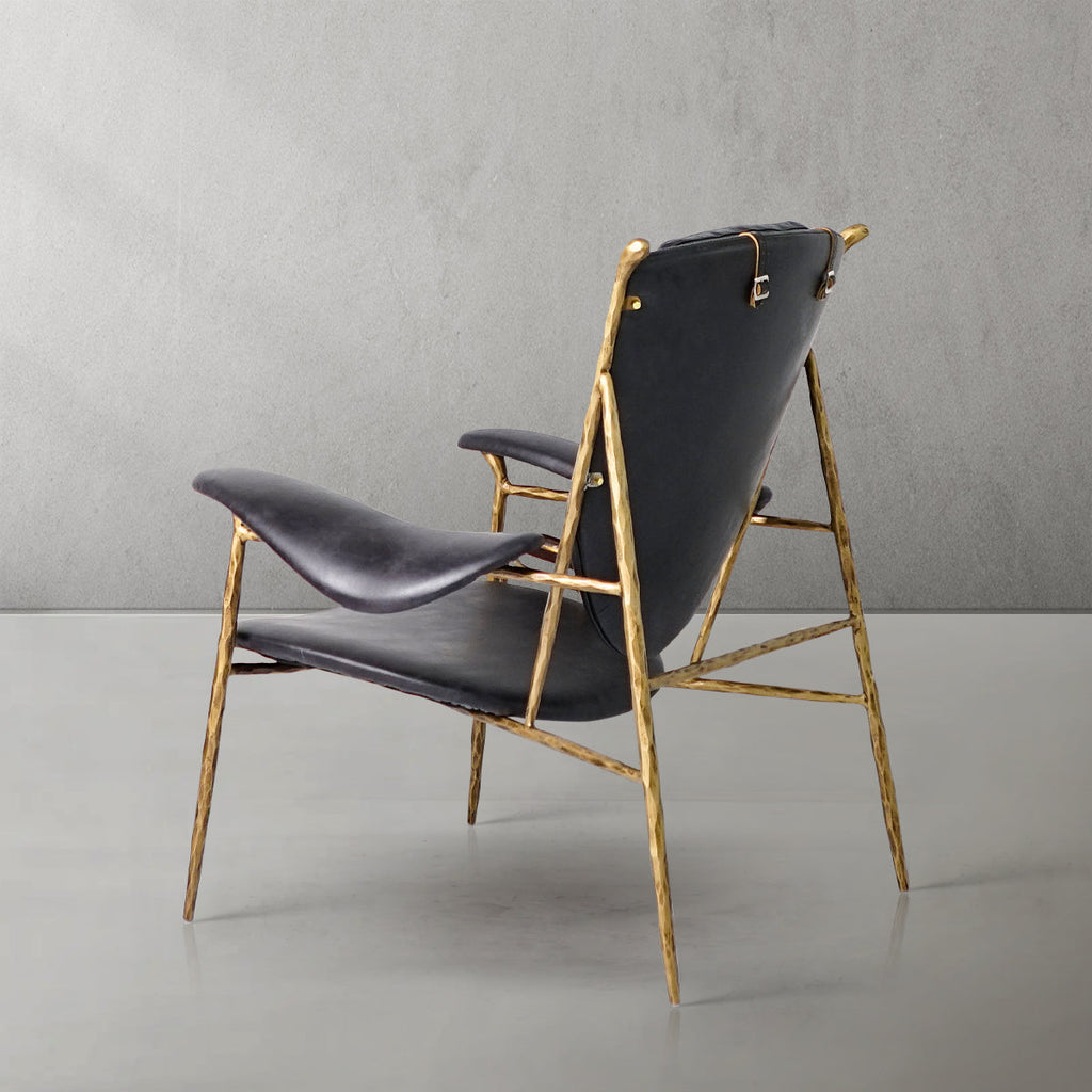 Aurelia Forge Wooden Plate Leather Armchair