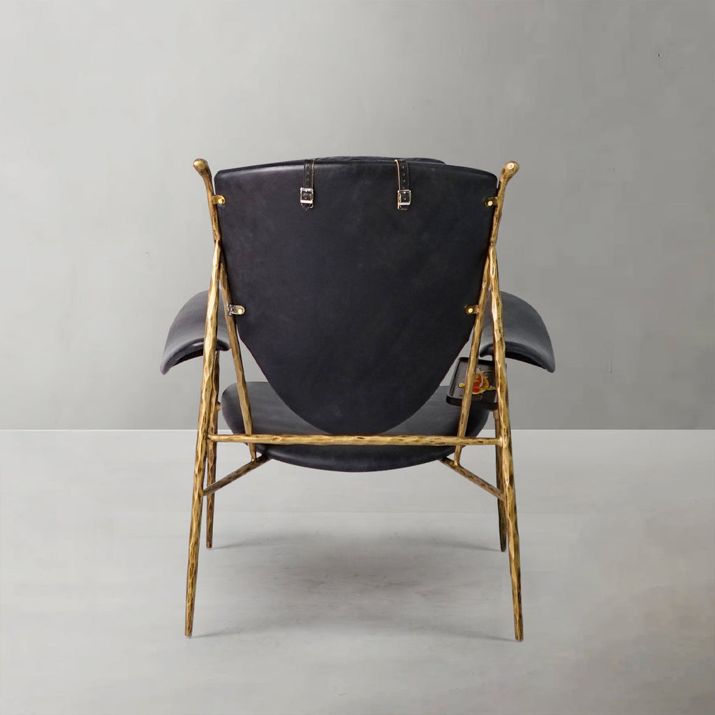 Aurelia Forge Wooden Plate Leather Armchair