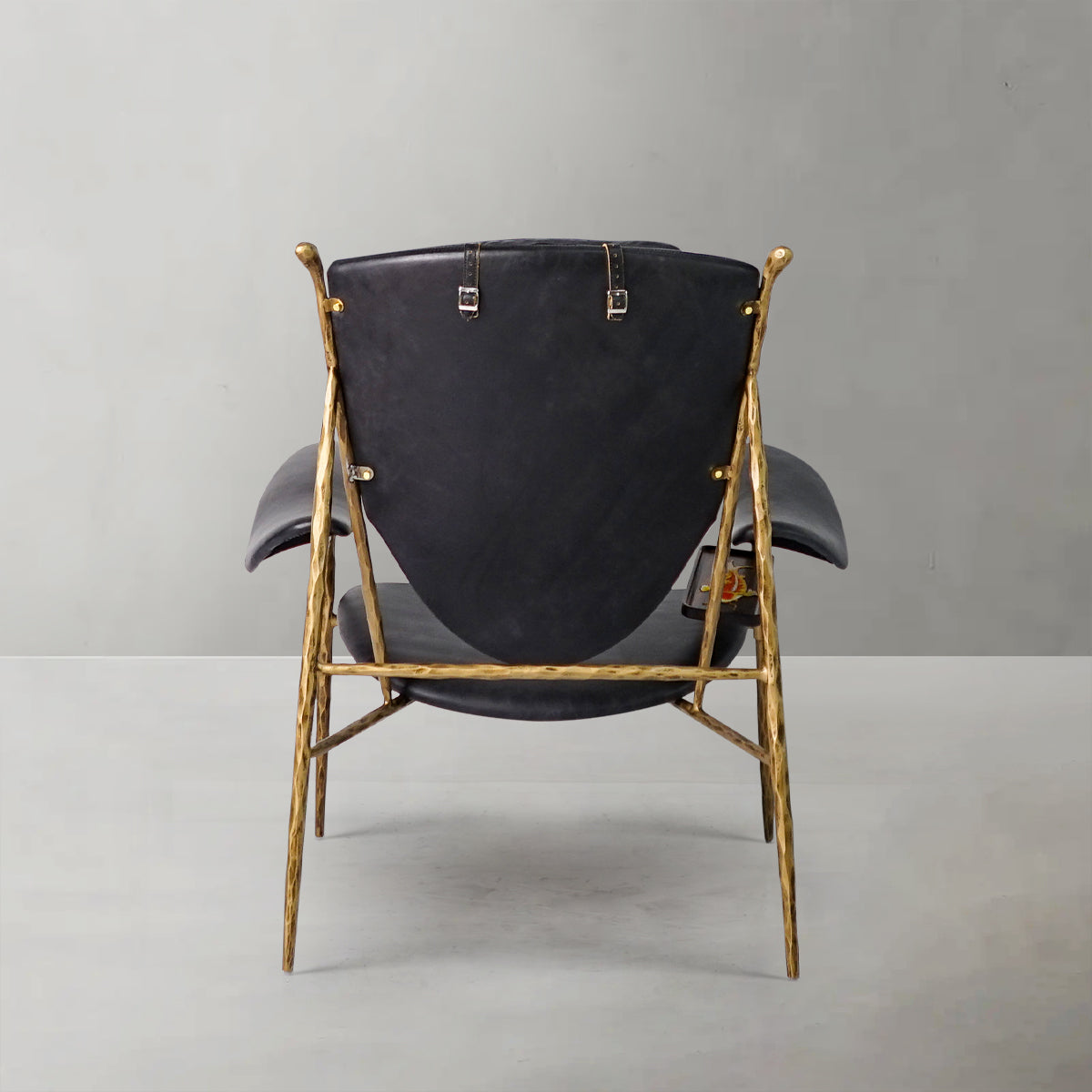 Aurelia Forge Wooden Plate Leather Armchair