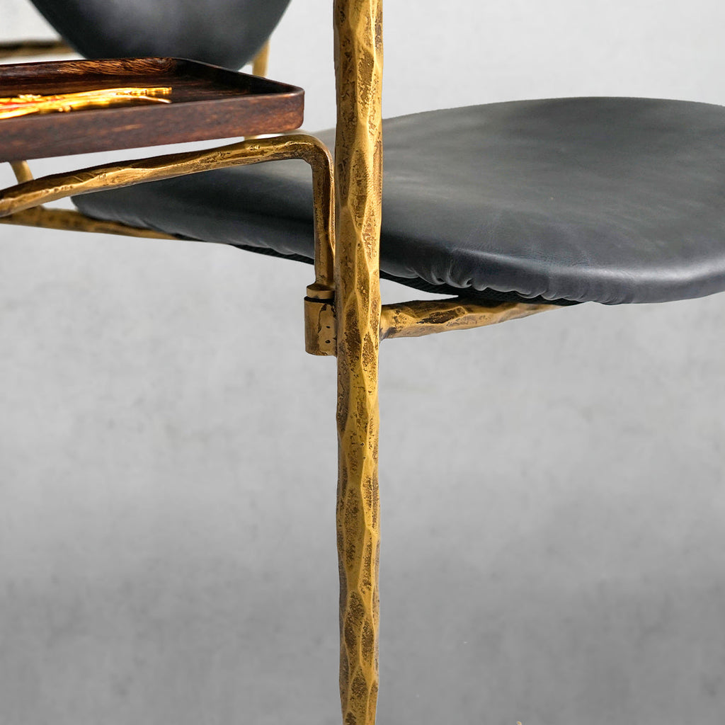 Aurelia Forge Wooden Plate Leather Armchair